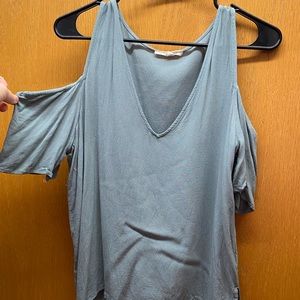 Grey green off the shoulder top